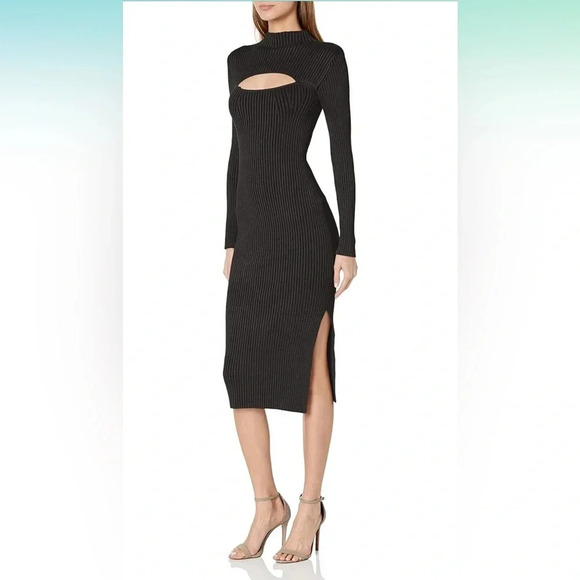 NWT!! French Connection - Women's Mathilda Knit Cut Out Dress - Black - Size M - Picture 1 of 8